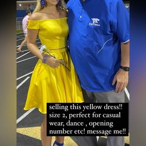 size 2 cocktail dress, two piece yellow dress